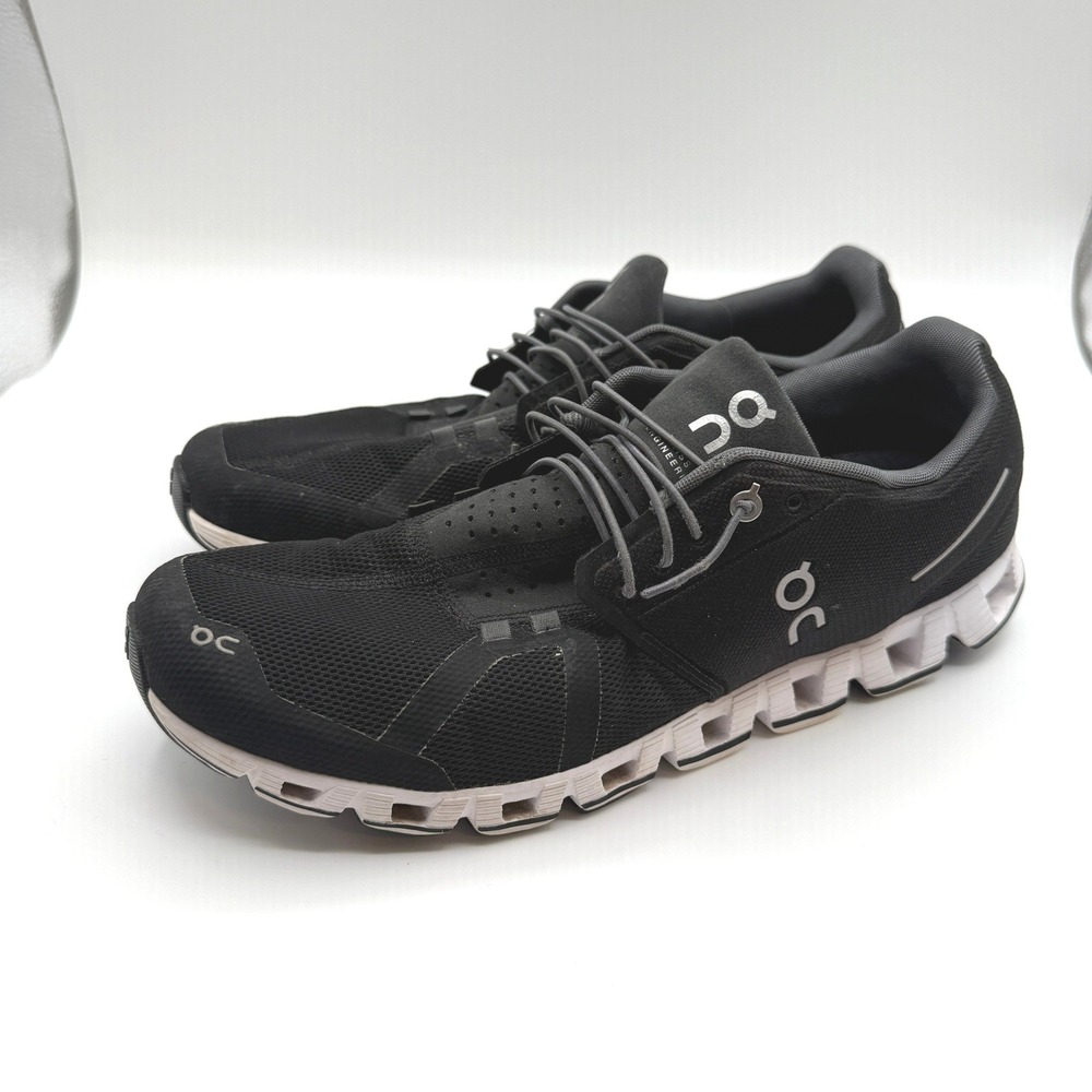 On Running Cloud Sneakers Mens 12.5 Black Speed Laces Lightweight Gym Shoes